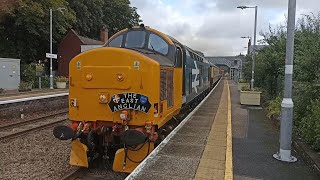 Class 37 quotIsle of Mullquot amp Class 47 passing through Reedham Station on quotThe East Anglianquot rail tour [upl. by Ahsinna]