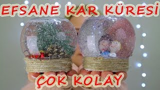 YILBAŞI HEDİYESİ KAR KÜRESİ 🎄 Kolay Kar Küresi Nasıl Yapılır [upl. by Ddarb]