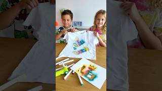 Lia und Luca testen einen Airbrush 🖍️😍 kinder basteln kindervideo geschenkideen shorts [upl. by Myrt]