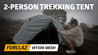 Foggy Day Tent Setup and Review Dome Trekking Tent  2 Person  FORCLAZ MT500 Mesh [upl. by Phillipe132]