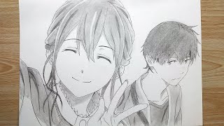 How to draw Sakura Yamauchi and Haruki  Step by Step  I Want to Eat Your Pancreas [upl. by Negris117]