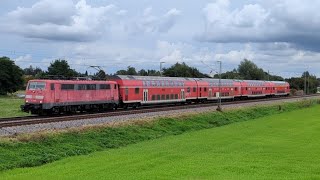 BR111er mit Dostos als Ersatzzüge für die 440er auf dem RB74 zwischen München und Buchloe [upl. by Dannye]