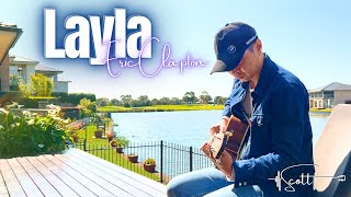 Layla  Eric Clapton Acoustic Fingerstyle Guitar Cover  Guitar Tabs [upl. by Bobina]