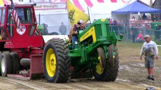 John Deere 630  Antique Tractor Pull Deerfield Fair NH 2012 Video  59 [upl. by Ylurt982]