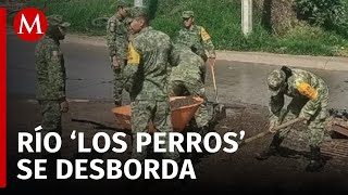 Ejército activa Plan DNIIIE en Oaxaca por desbordamiento del río Los Perros [upl. by Bertelli858]