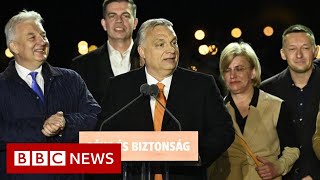 Hungary PM Viktor Orbans fourth consecutive election victory a headache for the EU – BBC News [upl. by Rabi]