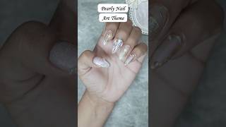 Pearl amp Rhinestone theme nail art  nailart ytshorts viralshorts trendingshorts pearlnails [upl. by Idid]