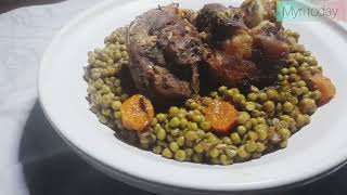 recette tajine dinde petits pois carottes au four 👌 وصفة جلبان بلحم داند [upl. by Ladonna]