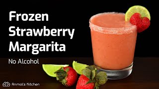 FROZEN STRAWBERRY MARGARITA NO ALCOHOL Recipe  Virgin Frozen Strawberry Daiquiri  AnmolsKitchen [upl. by Arlyn]