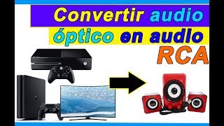 Convertidor de audio optico toslink a sonido RCA y 35mm auxiliar [upl. by Eilla]