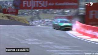 V8 Supercars Bathurst 2013 Prac Mostert Crashes Hard [upl. by Anitsirhc979]