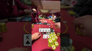 QUADS in a Massive Pot shorts poker [upl. by Ailimat]