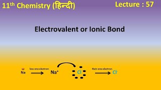 Electrovalent or Ionic Bond Hindi  Class 11  11th Chemistry [upl. by Pearce]