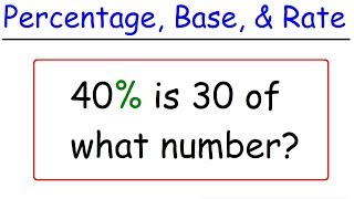 Percentage Base and Rate Problems [upl. by Halonna]