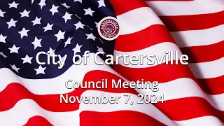 Cartersville City Council 11 7 24 [upl. by Tijnar618]