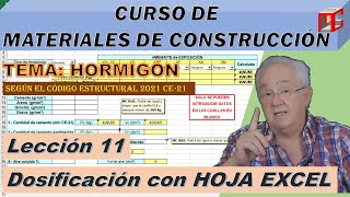 🏗 DOSIFICACIÓN DEL HORMIGÓN con Hoja de Cálculo🏗 [upl. by Kentiga]