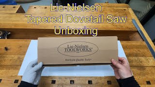 Lie Nielsen Tapered Dovetail Saw Unboxing [upl. by Suinuj]