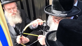 Belzer Rebbe Shoots Bow amp Arrow In London On Lag BOmer  20175777 [upl. by Karlik73]