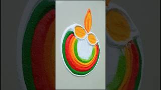 Easy Diya rangoli for Diwali  Diwali laxmi pujan unique rangoli short rangoli umiquerangoli [upl. by Inalial]