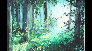 Misty Forest in Oil Pastel Easy Tutorial [upl. by Sualohcin]