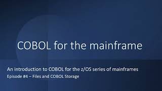 COBOL for the Mainframe 4 Files and COBOL Storage [upl. by Newell615]