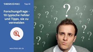 Forschungsfrage  8 Tipps für Bachelorarbeit und Masterarbeit [upl. by Perrie]