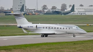 Anticyclonic gloom  Biltema Nordic Services Gulfstream G280 SERKN at Cambridge Airport [upl. by Oicangi]