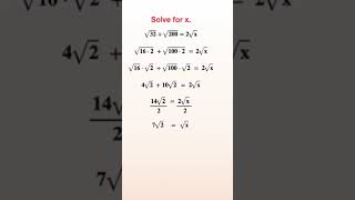 Solve an Equation With 3 Square Roots maths math squareroot solveequations algebra mathedu [upl. by Zephan876]