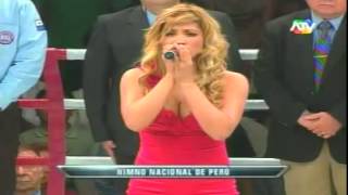 Michelle Soifer canta HIMNO NACIONAL  KINA MALPARTIDA vs briphrae nonghkipahuyuth BOXEO [upl. by Kessler]