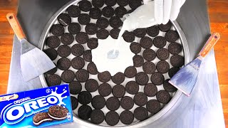 Massive OREO Ice Cream Rolls  how to make rolled fried Ice Cream with lots of Oreo Cookies  ASMR [upl. by Arta]