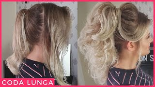 CODA ALTA PERFETTA SUI CAPELLI CORTI E SOTTILI TUTORIAL [upl. by Furie]