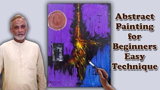 Easy Abstract Acrylic Painting  Ideas for Beginners  Step by step  Time lapse  Art by Mateen [upl. by Winifield]