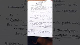 Handwritten notes of CLONING VECTOR plasmid pBR322cosmid BSc Biotechnology 2nd sem students jncu [upl. by Annenn]