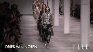 Dries Van Noten 2013 SS Runway Show Paris Fashion Week ELLE TV [upl. by Nelleus]