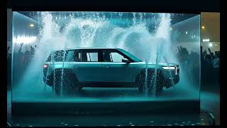 Rivian Car in a glass water tank AI concept pop up idea [upl. by Llebpmac]