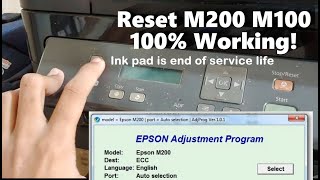 epson m200 ink pad is at the end of its service life epson m200 service required  epson m200 reset [upl. by Dlonyar]