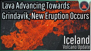 Iceland Volcano Eruption Update Lava Flowing Towards Grindavík New Eruption [upl. by Nerrawed]