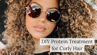 DIY Protein Treatment for High Porosity Natural Hair  3b Curls [upl. by Lleoj]