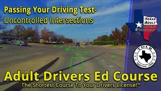 Uncontrolled Intersections In Texas  Online Adult Drivers Ed 1824 Years Old Six Hour Course [upl. by Reltuc924]