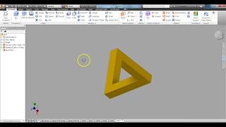 Penrose Triangle aka The Impossible Triangle Autodesk Inventor Tutorial [upl. by Trelu488]