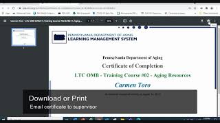 Pennsylvania Department of Aging Learning Management System PDA LMS Demo [upl. by Ottie110]