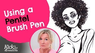 Brush pen drawing tutorial using a Pentel Pocket brush pen [upl. by Eimmelc162]