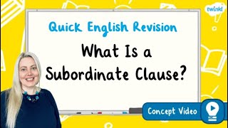 What Is a Subordinate Clause  KS2 English Concept for Kids [upl. by Sateia586]