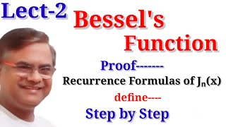 BESSELS FUNCTION  Recurrence Formula proof of Bessels Function [upl. by Manning]