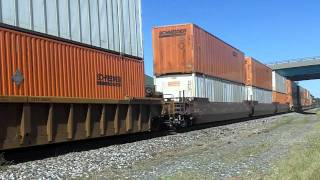 KCS 4119 Leads Schneider Stack Train Effingham IL [upl. by Aicilana740]