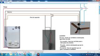 Ligação Capacitor de 3 fios para 2 fios no Ventilador de Teto com Interruptor Simples [upl. by Alard]