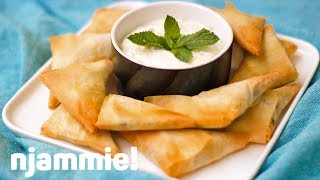 Filodriehoekjes met lamsgehakt Recept  njammie [upl. by Ardene]