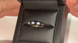 LFRD439S Diamond amp Sapphire 7 stone ring 086ct 9k Gold [upl. by Petr]