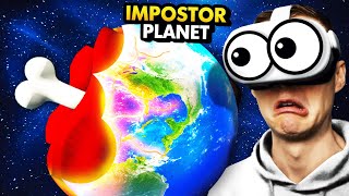 Creating AMONG US IMPOSTOR PLANET In VR GOD SIMULATOR [upl. by Ahseihs]