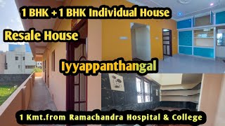 Resale Individual House for sale in PorurIyyappanthangal 1BHK  1BHK Houses [upl. by Garlinda]